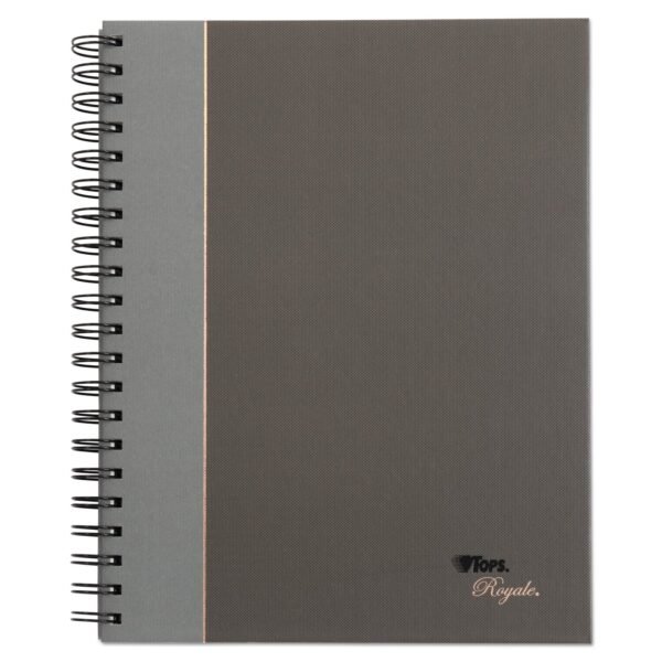 TOPS Royale Wirebound Business Notebooks, 1-Subject, Medium/College Rule, Black/Gray Cover, (96) 8.25 x 5.88 Sheets (25330)