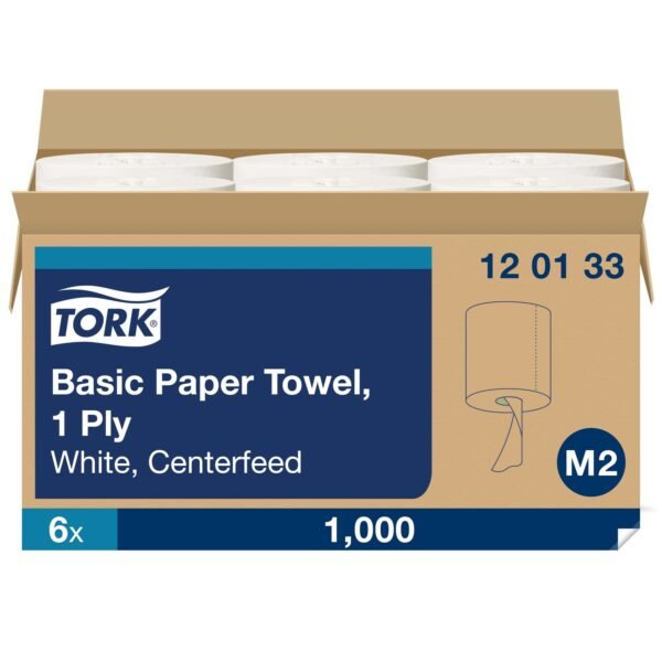 Tork Advanced Centerfeed Hand Towel, 1-Ply, 8.25 x 11.8, White, 1,000/Roll, 6/Carton (120133)