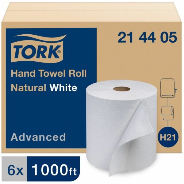 Tork® Advanced Hardwound Roll Paper Towels, White, 1000-ft., 6 Rolls (214405)