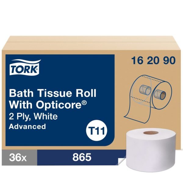 Tork® Advanced OptiCore Toilet Paper, 2-Ply, 865 Sheets, 36 Rolls (162090)