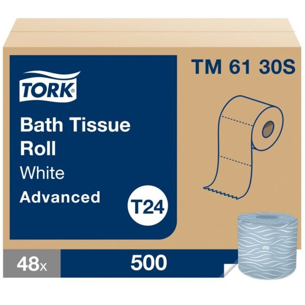 Tork® Advanced Toilet Paper, 2-Ply, White, 500 Sheets, 48 Rolls (TM6130S)