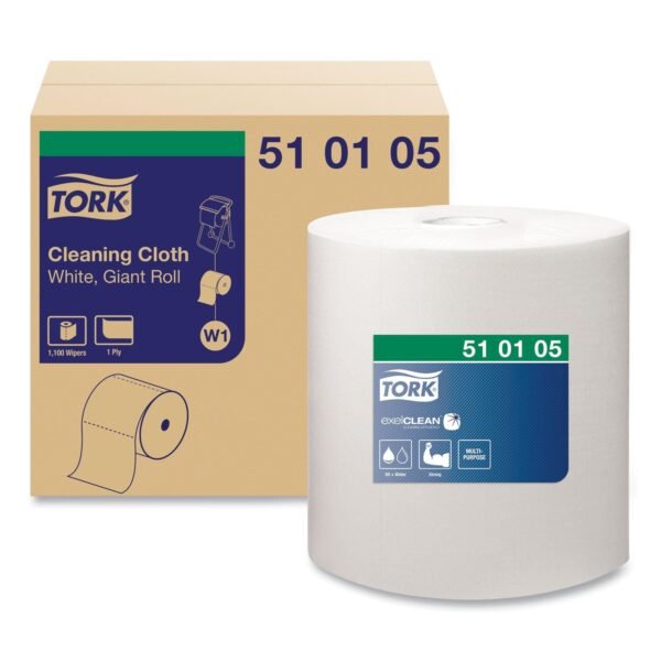 Tork Cleaning Cloth, 12.6 x 13.3, White, 1,100 Wipes/Roll (510105)