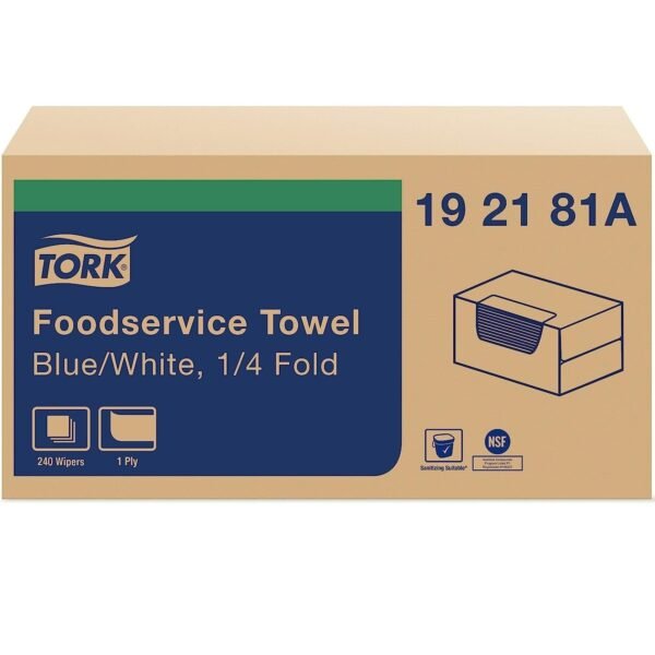 Tork® Foodservice Cloth Towel, 1-Ply, 1/4 Fold, 240 Towels (192181A)