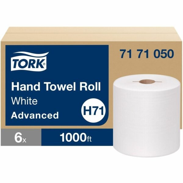 Tork® Harwound Paper Towel Rolls, 1-Ply, White, 1,000-ft., 6 Rolls (7171050)
