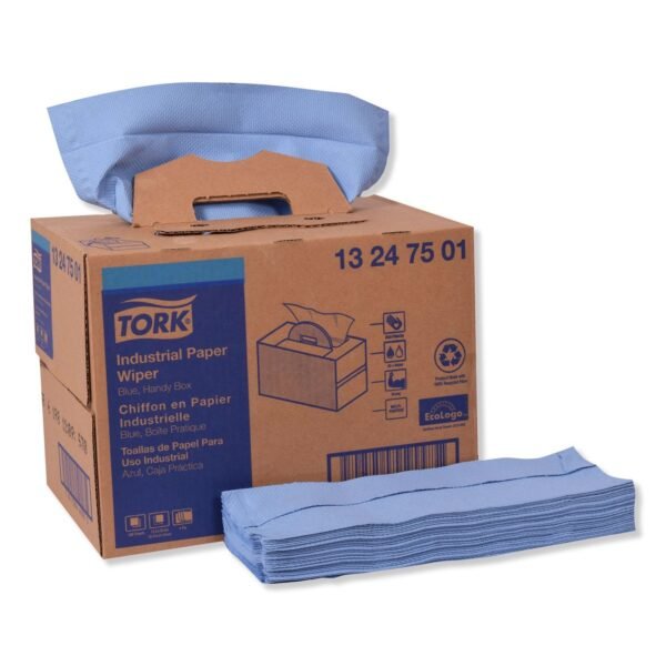 Tork® Industrial Paper Wiper, 1-Ply, Blue, 180 Wipes (13247501)
