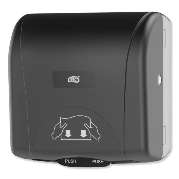 Tork Mini Mechanical Hand Towel Roll Dispenser, For H71 System, 11.75 x 7.5 x 12.5, Black (774728)
