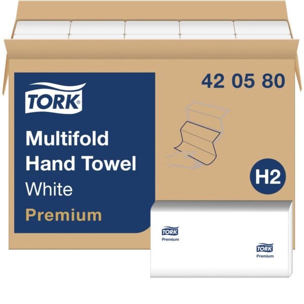 Tork® Premium Multifold Paper Towels, 1-Ply, White, 3000 Towels (420580)