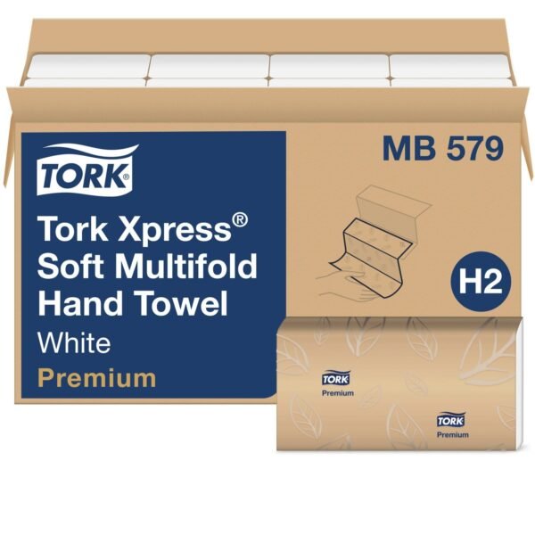 Tork® Soft Xpress Multifold Hand Towels, 2-Ply, White, 2160 Towels (MB579)