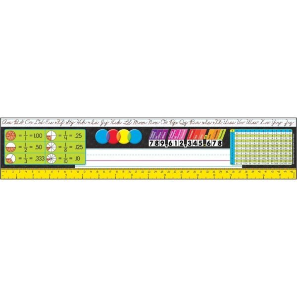 Trend Grades 3-5 Zaner-Bloser Desk Toppers Reference Name Plates Zaner-Bloser Cursive Alphabet Design - 18" Width x 3.8" Height - Sturdy, Durable - 36/Set - 1 Pack (T69403)
