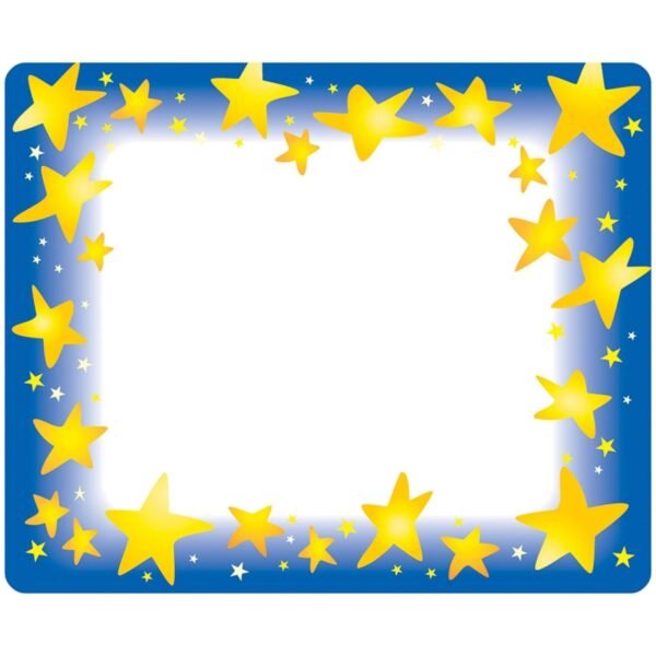 Trend Star Bright Self-adhesive Name Tags 3" Length x 2.50" Width - Rectangular - Assorted - 36 / Pack (T68022)