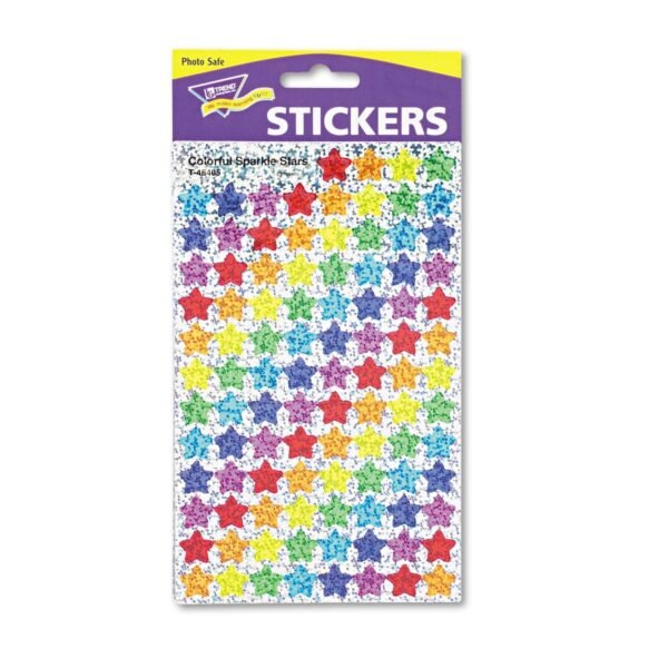 TREND SuperSpots and SuperShapes Sticker Variety Packs, Colorful Sparkle Stars, Assorted Colors,1,300/Pack (T46910)