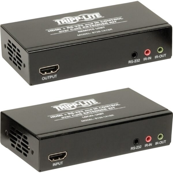 Tripp Lite by Eaton HDMI over Cat5/6 Extender Kit, Transmitter/Receiver, 4K, Serial and IR Control, Up to 328 ft. (100 m), TAA 328 ft Range - 2 x Network (RJ-45) - 1 x HDMI In -...