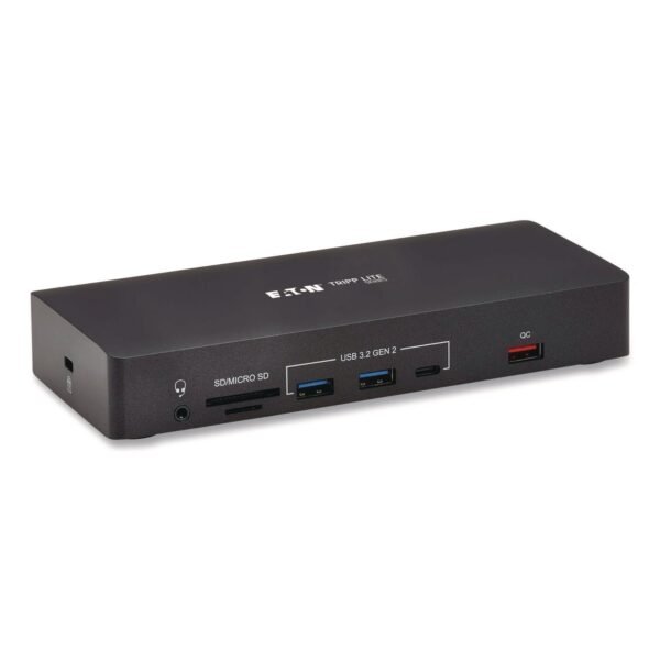 Tripp Lite Triple Display USB-C Dock, Displayport/HDMI/RJ45/USB/VGA, Black (U442ABDOCK9)