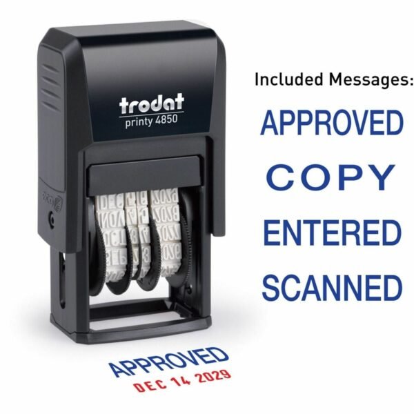 Trodat Micro Message Date Stamp Date Stamp - 0.75" Impression Width x 1" Impression Length - 10000 Impression(s) - Assorted - Recycled - 1 Each (E4853L)