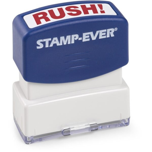 Trodat Pre-Inked RUSH! Stamp Text Stamp - RUSH! - 1.69" Impression Width x 0.56" Impression Length - 50000 Impression(s) - Blue - 1 Each - TAA Compliant (5965)
