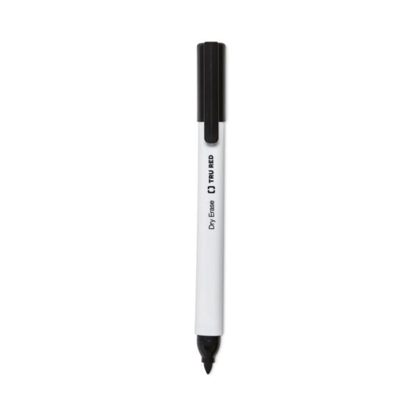 TRU RED Dry Erase Marker, Tank-Style, Medium Chisel Tip, Black, 4/Pack (24376614)