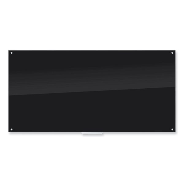 U Brands Black Glass Dry Erase Board, 96 x 47, Black Surface (3015U0001)