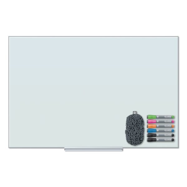 U Brands Floating Glass Dry Erase Board, 47 x 35, White (3977U0001)
