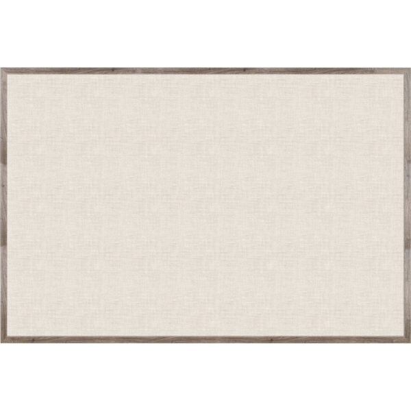U Brands Linen Bulletin Board, 72" X 47" , Rustic Wood Frame 48" Board Height x 72" Board Width - Tan Linen Surface - Self-healing, Durable, Mounting System, Tackable, Sturdy,...