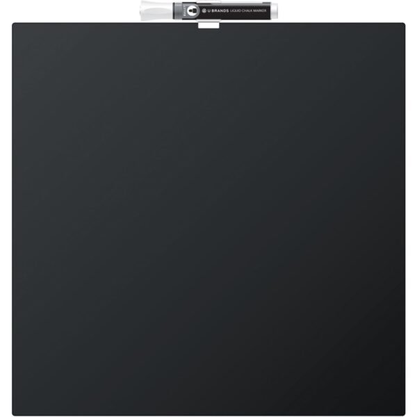U Brands Magnetic Chalkboard 14" (1.2 ft) Width x 14" (1.2 ft) Height - Black Painted Steel Surface - Square - Horizontal - Magnetic - 1 Each (468U0004)