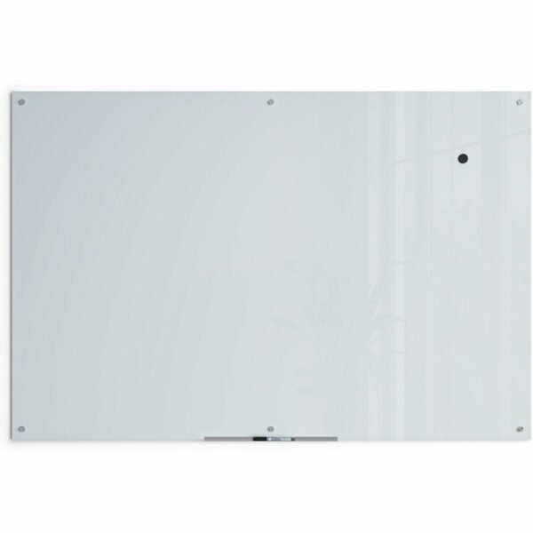 U Brands Magnetic Glass Dry Erase Board 72" (6 ft) Width x 48" (4 ft) Height - Frosted White Tempered Glass Surface - Rectangle - Horizontal/Vertical - Magnetic - 1 Each...