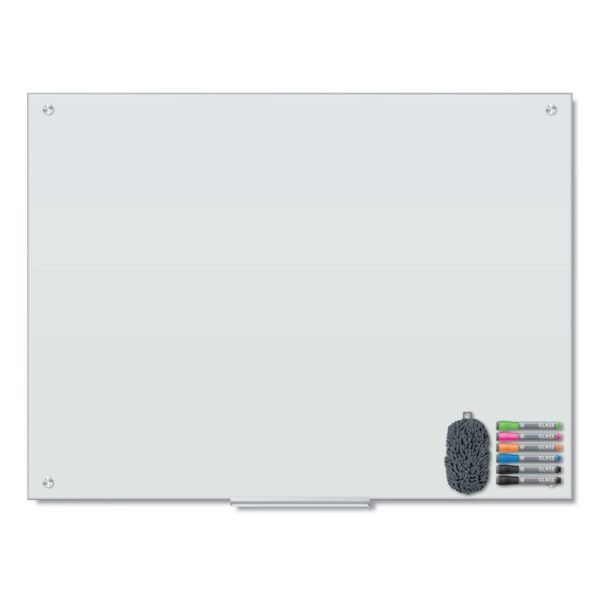 U Brands Magnetic Glass Dry Erase Board Value Pack, 47" x 35", Frosted White (3972U0001)