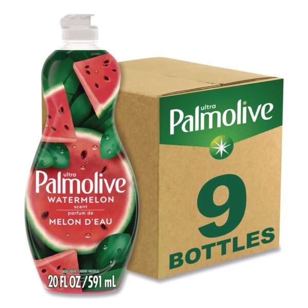 Ultra Palmolive Dishwashing Liquid, Watermelon Scent, 20 oz Bottle, 9/Carton (61047428)