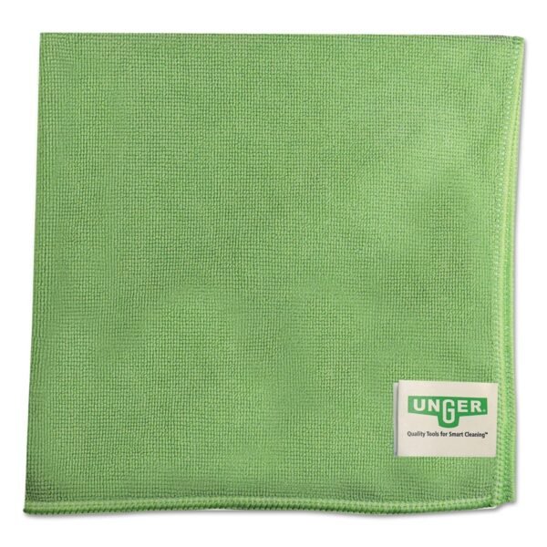 Unger SmartColor MicroWipes, Microfiber, 16 x 15, Green, 10/Pack (MF400PK)