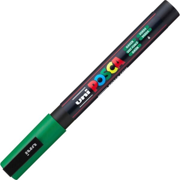 uni-ball uni® Posca PC-3M Paint Markers Fine Marker Point - Green Ink - Water Based, Pigment-based - 6 / Pack (PC3MGREEN)