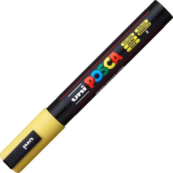 uni-ball uni® Posca PC-5M Paint Markers Medium Marker Point - Yellow Ink - Water Based, Pigment-based - 6 / Pack (PC5MYELLOW)