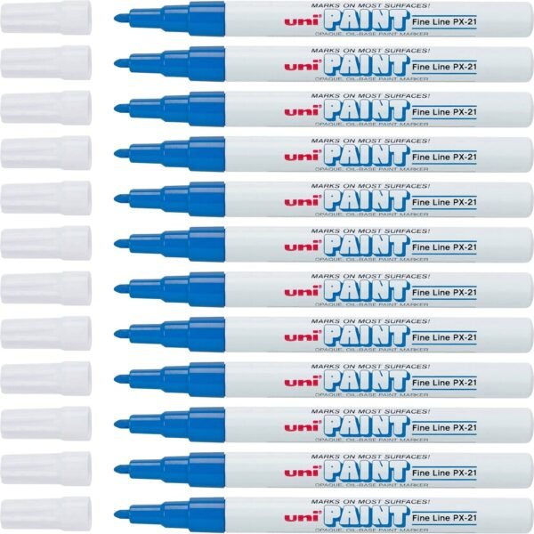 uni-ball uniball™ Uni-Paint PX-21 Oil-Based Fine Point Marker Fine Marker Point - Blue Ink - Oil Based - 1 Dozen (63703DZ)