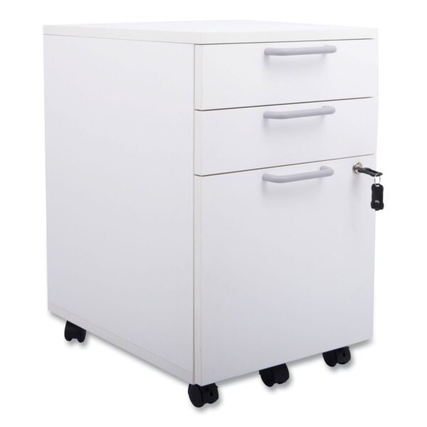 Union & Scale Essentials Mobile Pedestal File, Left or Right, 3-Drawers: Box/Box/File, Legal/Letter, White, 15.6" x 21.3" x 24.3" (24398956)