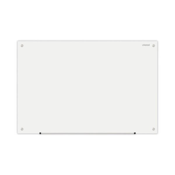 Universal Frameless Glass Marker Board, 36 x 24, White Surface (UNV43232)