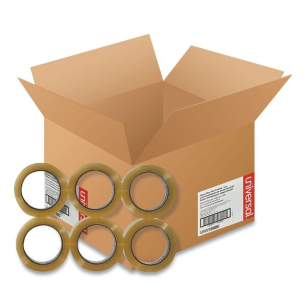 Universal Heavy-Duty Box Sealing Tape, 3" Core, 1.88" x 54.6 yds, Clear, 36/Carton (UNV99000)