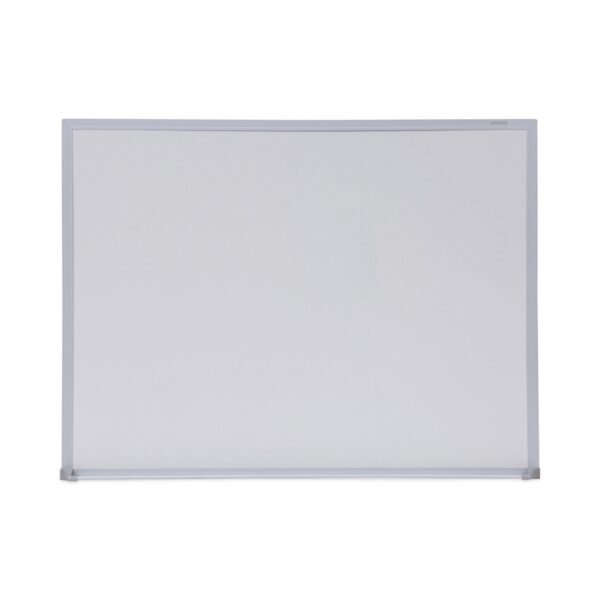 Universal Melamine Dry Erase Board with Aluminum Frame, 24 x 18, White Surface, Anodized Aluminum Frame (UNV43622)