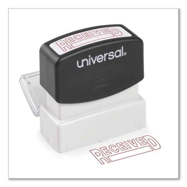 Universal Message Stamp, RECEIVED, Pre-Inked One-Color, Red (UNV10067)