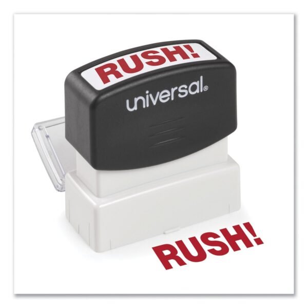 Universal Message Stamp, RUSH, Pre-Inked One-Color, Red (UNV10069)