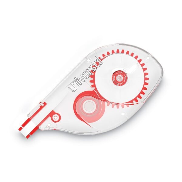 Universal Side-Application Correction Tape, Transparent Gray/Red Applicator, 0.2" x 393", 2/Pack (UNV75609)