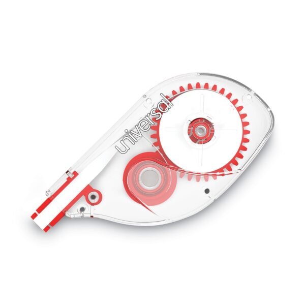 Universal Side-Application Correction Tape, Transparent Red Applicator, 0.2" x 393", 6/Pack (UNV75610)