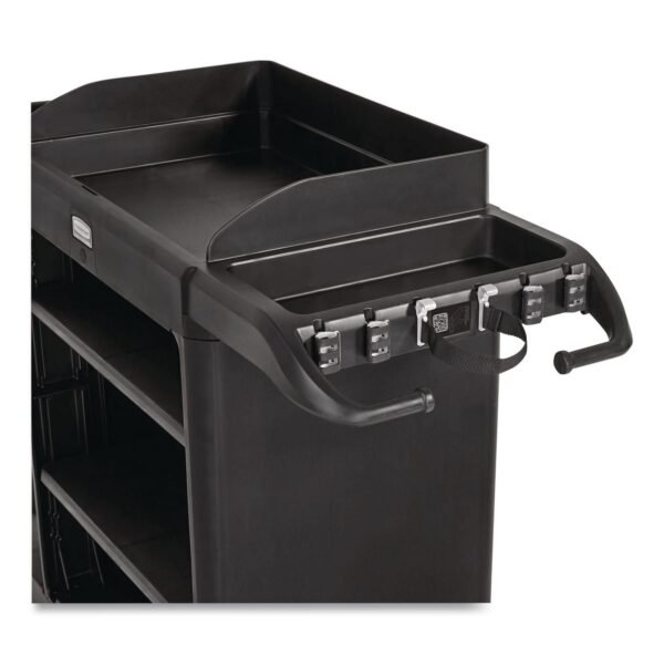 Vacuum Holder, For All Rubbermaid Commercial Full Size and Compact Housekeeping Carts, Plastic, Black, 6/Carton (2202571)