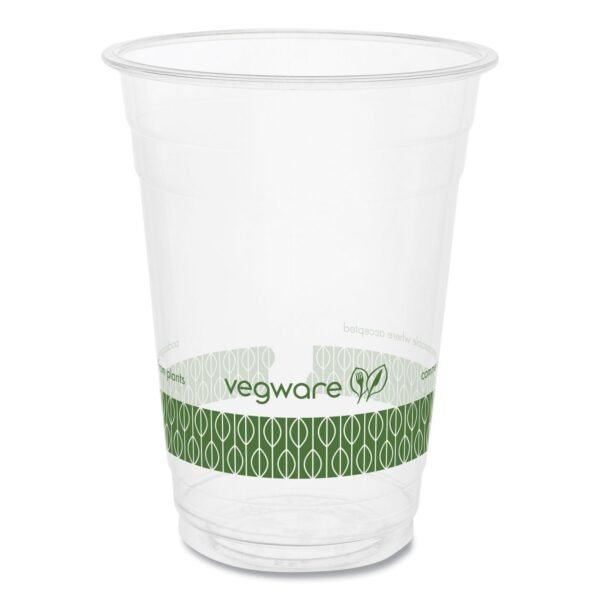 Vegware 96-Series Cold Cup, Compostable, 16 oz, Clear/Green, 1,000/Carton (R500YG)