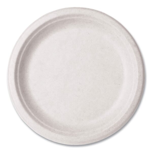 Vegware Molded Fiber Tableware, Compostable, Plate, 9" dia, White, 500/Carton (WHBRG09)