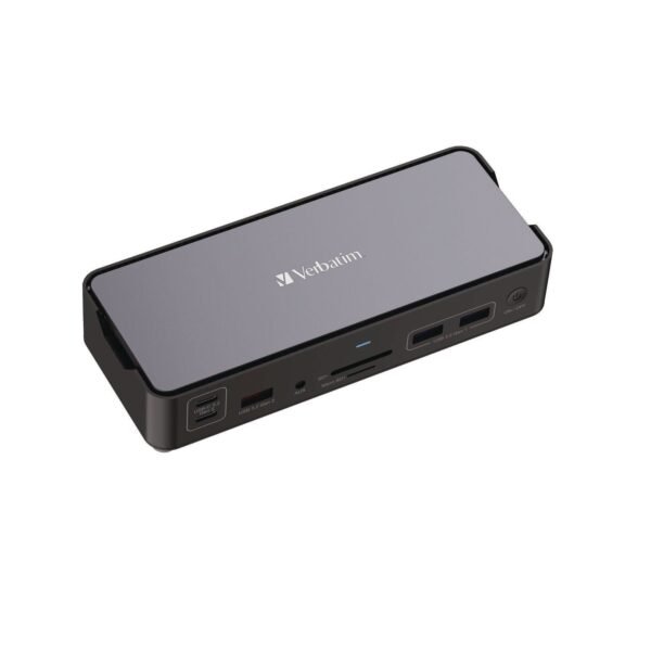 Verbatim USB-C Pro Docking Station 15-in-1, Audio/DisplayPort/HDMI/Micro SD/RJ45/SD/USB-A/USB-C, Gray (32171)