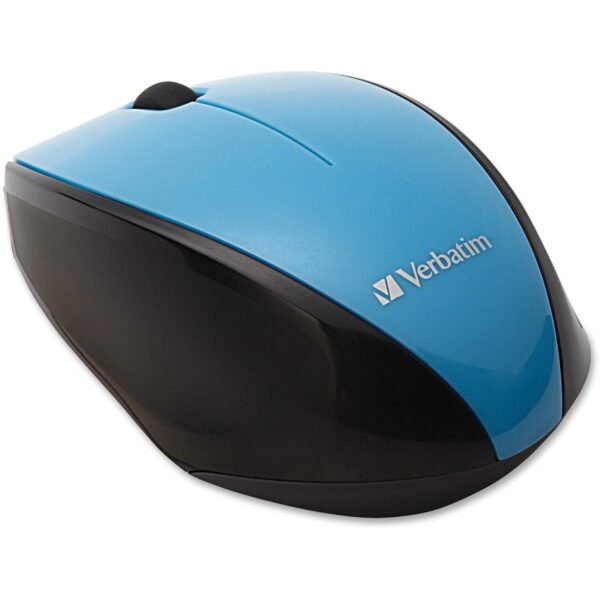 Verbatim Wireless Notebook Multi-Trac Blue LED Mouse - Blue Blue Optical - Wireless - Radio Frequency - 2.40 GHz - Blue - USB 2.0 - Scroll Wheel - 3 Button(s) - 1 Each (97993)