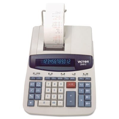 Victor 2640-2 Two-Color Printing Calculator, Black/Red Print, 4.6 Lines/Sec
