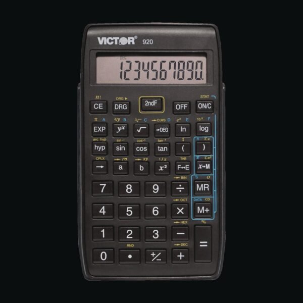 Victor 920 Compact Scientific Calculator with Hinged Case, 10-Digit LCD