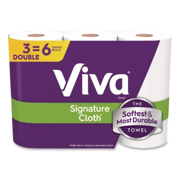 Viva Signature Cloth Choose-A-Sheet Kitchen Roll Paper Towels,1-Ply, 5.1 x 11,White, 86 Sheets/Double Roll, 3 Rolls/PK, 8 Packs/CT (56530)