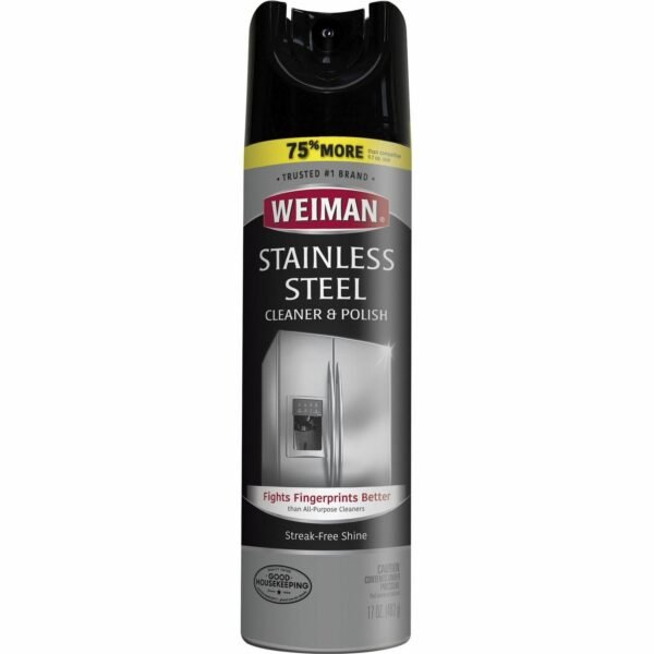 Weiman Stainless Steel Cleaner/Polish 17 oz (1.06 lb) - Streak-free, Fingerprint Resistant, Dust Resistant, Dirt Resistant, pH Neutral - Clear - 1 Each (49A)