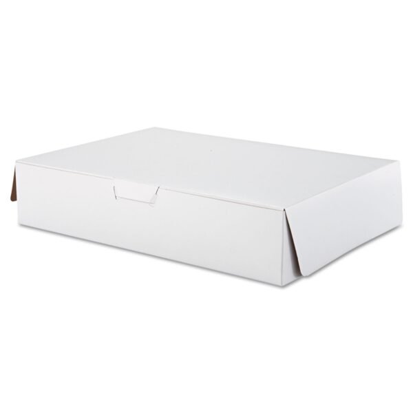White One-piece Non-window Bakery Boxes, 1/2-sheet Cake Box, 19 X 14 X 4, White, Paper, 50/carton