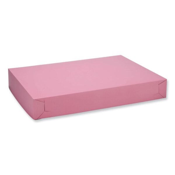 White Two-piece Non-window Bakery Boxes, 28 X 20 X 4, Pink, Paper, 50/carton